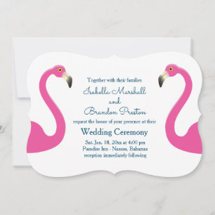 Pink Flamingo Wedding Invitation
