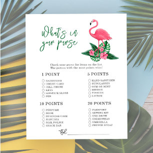 Pink flamingo - Whats in your purse baby shower