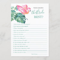 Pink Flamingo Who Knows The Bride Best Game