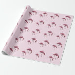 Pink Flamingo Wine Drinker Funny Pattern Wrapping Paper<br><div class="desc">Unleash your tropical side with our Flamingo Paradise wrapping paper! This vibrant design features a flock of flamingos standing tall against a backdrop of lush palm trees and turquoise water. The perfect way to add a touch of exotic flair to your gifts, this paper will make any present extra special....</div>