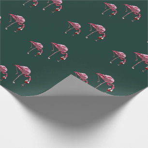Pink Flamingo Wine Drinker Funny Wrapping Paper