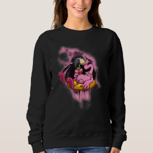 Pink Flamingo With Float Drinking Beer Summer Vaca Sweatshirt