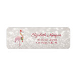 Pink Flamingo With Santa Hat, Glittery Bokeh<br><div class="desc">Adorable pink flamingo with Santa hat on glittery bokeh background. An elegant and sophisticated design. Customise with your name and address details.</div>