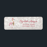 Pink Flamingo With Santa Hat, Glittery Bokeh<br><div class="desc">Adorable pink flamingo with Santa hat on glittery bokeh background. An elegant and sophisticated design. Customise with your name and address details.</div>