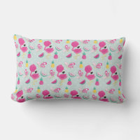 Pink Flamingo with Watermelon & Pineapples Pattern