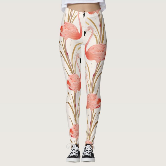 Pink Flamingo Workout Leggings (Front)