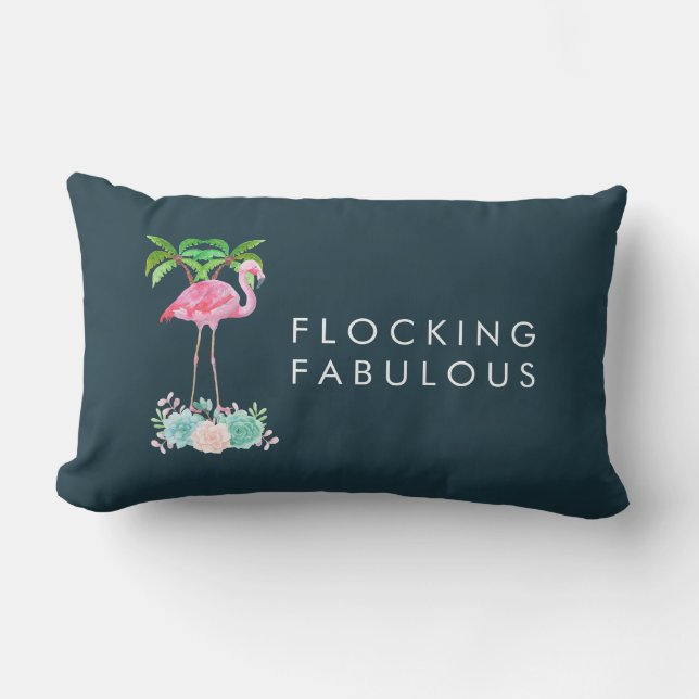 Pink FlamingoFlocking Fabulous Lumbar Cushion (Front)