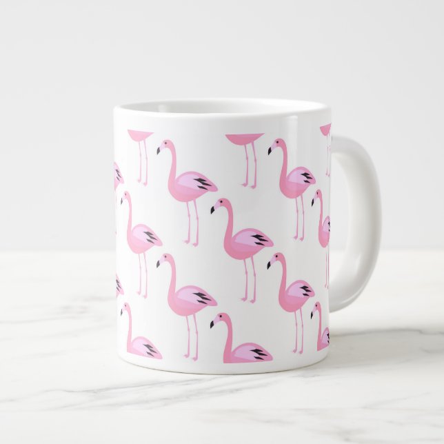 Pink Flamingos 2 Large Coffee Mug (Front Right)