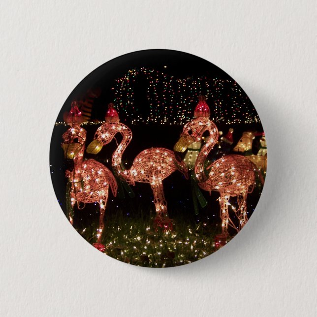 Pink Flamingo's 6 Cm Round Badge (Front)
