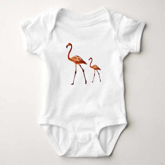 Pink Flamingos Baby Jersey Bodysuit (Front)