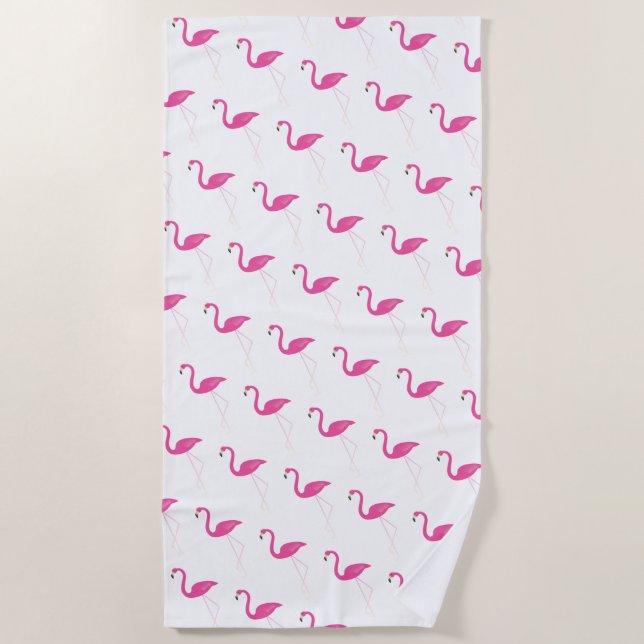 Pink Flamingos Beach Towel (Front)