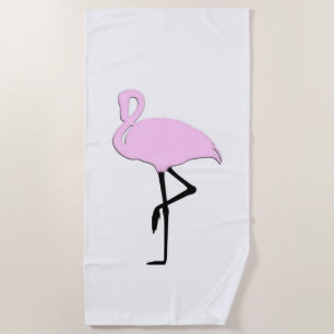 Pink Flamingos Beach Towel