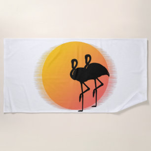 Pink Flamingos Beach Towel