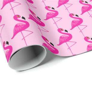 Pink flamingos bird pattern graphic paper