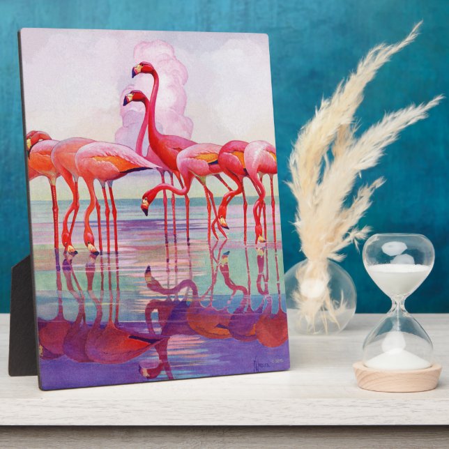 Pink Flamingos by Francis Lee Jaques Plaque (Side)