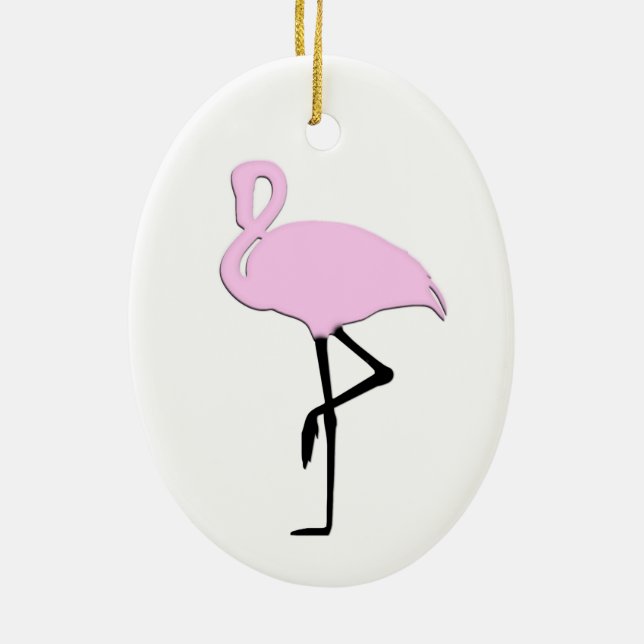 Pink Flamingos Ceramic Tree Decoration (Back)