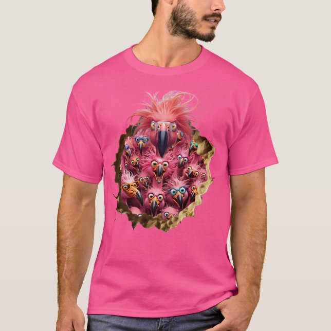 Pink Flamingos Crazy and Funny! T-Shirt (Front)