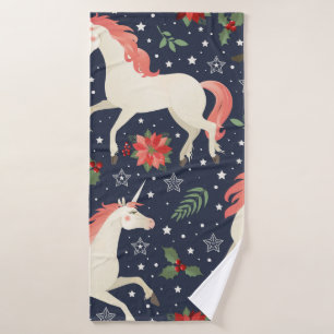 Pink flamingos, exotic birds, pineapples, tropical bath towel