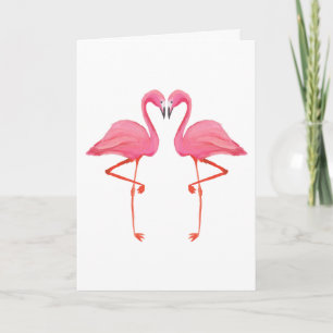 Pink flamingos FLAMINGO HEART Happy Anniversary Card