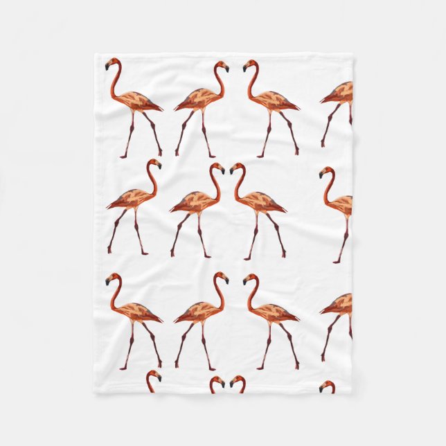 Pink Flamingos Fleece Blanket, Small (Front)