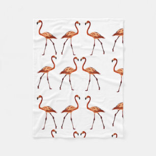 Pink Flamingos Fleece Blanket, Small Blanket