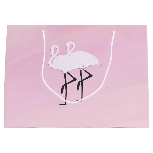 Pink Flamingos Large Gift Bag (Front)