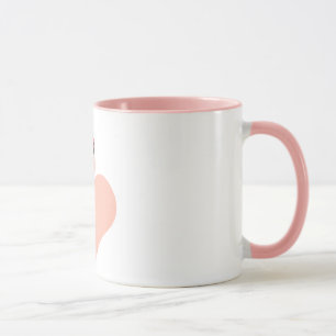 Pink Flamingos Love Circle Ornament, Flamingo Mug