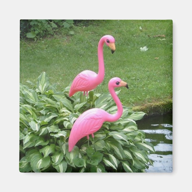 PINK FLAMINGOS magnet (square) (Front)
