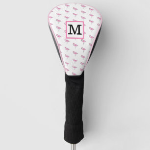 Pink Flamingos Monogram  Golf Head Cover