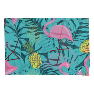 Pink Flamingos Palm: Exotic Hawaii Pillowcase