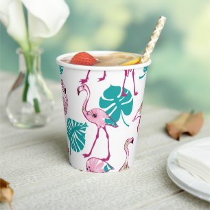 Pink Flamingos Paper Cups
