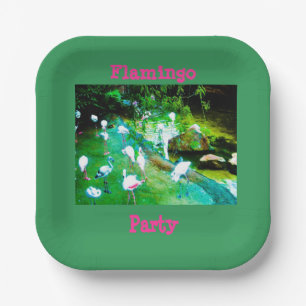 Pink Flamingos Party Paper Plate