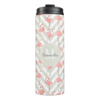 Pink Flamingos Pattern with Your Monogram