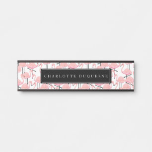 Pink Flamingos Personalised Door Sign