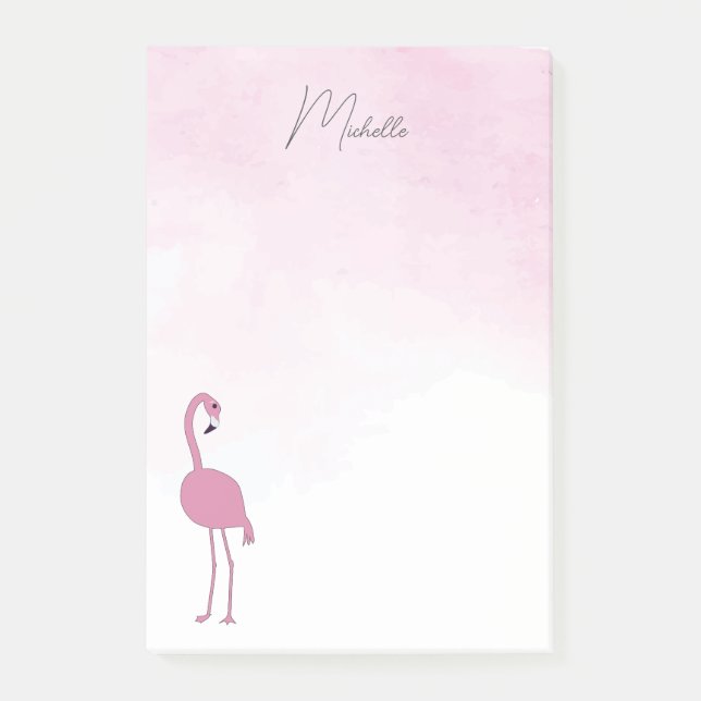 Pink Flamingos Personalised  Post-it Notes (Front)