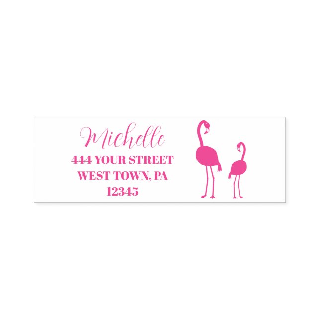 Pink Flamingos Personalised Self-inking Stamp (Design)