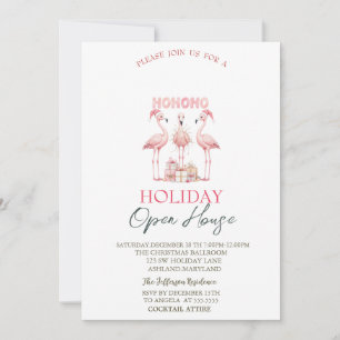 Pink Flamingos Presents Holiday Open House Invitation