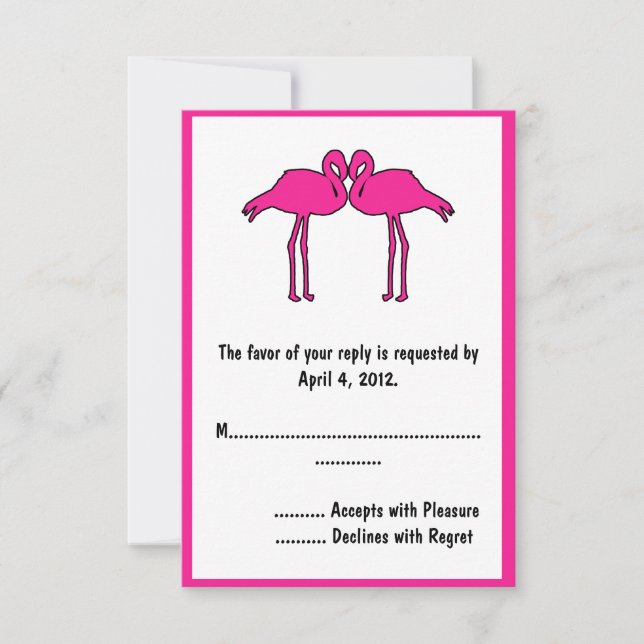 Pink Flamingos Reply Cards (Front)