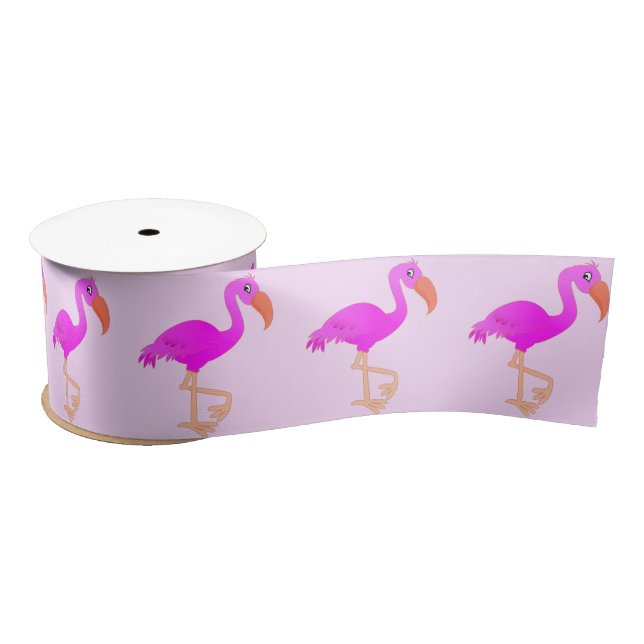 Pink Flamingos Ribbon Satin Ribbon (Spool)