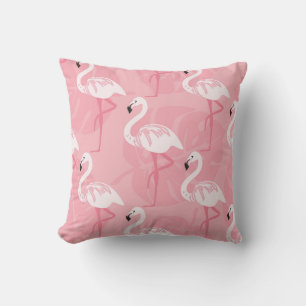 Pink flamingos: seamless vintage illustration. cushion