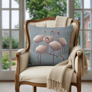 Pink Flamingos Serengeti Safari Wildlife Decor Cushion