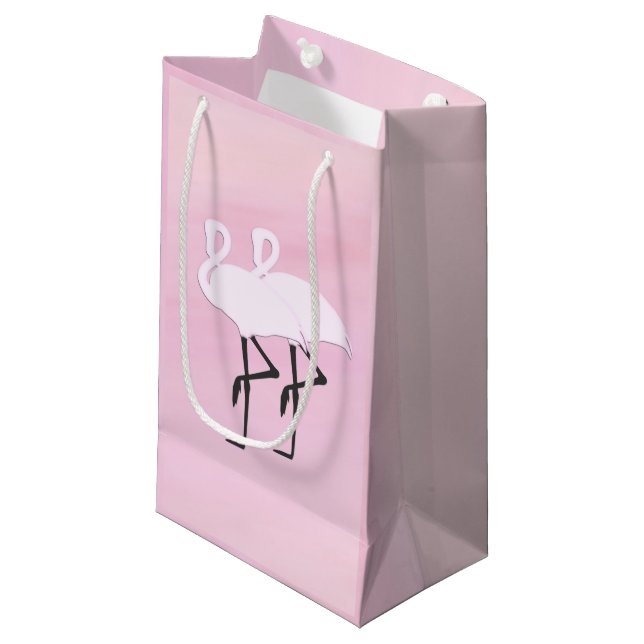 Pink Flamingos Small Gift Bag (Front Angled)