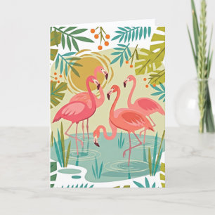 PINK FLAMINGOS STAND TOGETHER CARD