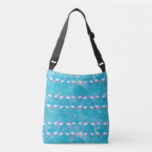 Pink Flamingos Summer Beach Crossbody Bag