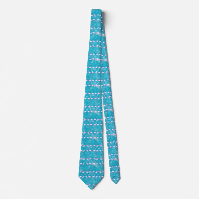 Pink Flamingos Summer Beach Tie (Front)