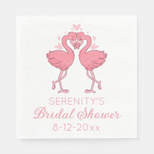 Pink Flamingos Tropical Beach Bridal Shower Napkin