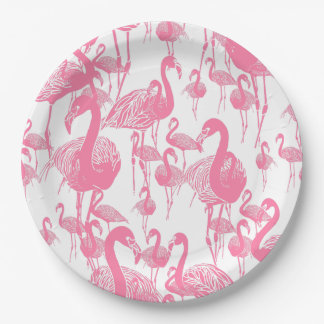 Pink Flamingos Vintage 1950's Retro Picnic Party Paper Plate
