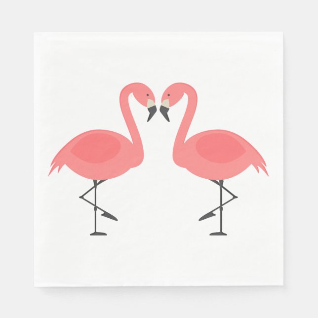 Pink Flamingos  Wedding, Bridal Shower Luau Summer Napkin (Front)