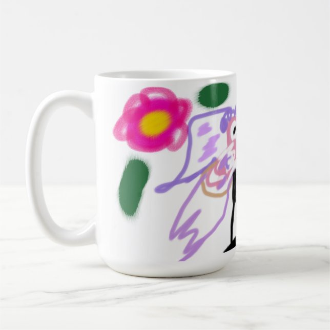 Pink flamingos wedding  coffee mug (Left)