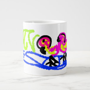 Pink flamingos wedding summer fun large coffee mug